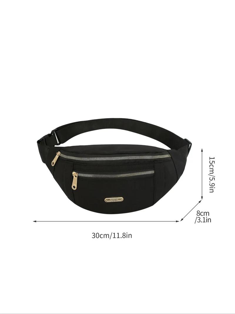 Product Introduction of Women's Solid Color Fanny Pack, Fashionable Large Capacity Chest Bag with Adjustable Strap, Casual Waterproof Wear-resistant Belt Bag for Daily Used 1
