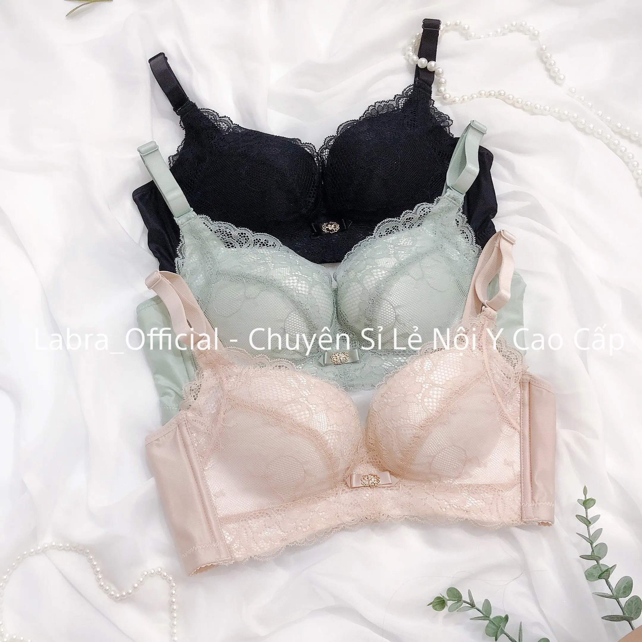 Áo lót ren [ FREESHIP] 3 màu: Hồng/ Đen/ Xanh- Áo ren mềm nâng đẩy vòng 1 tự nhiên V-15