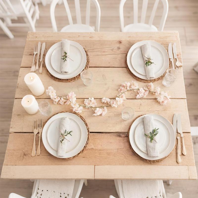 Artificial Cherry Blossom Vine, 1 Count Romantic Cherry Blossom Wreath, Decorative Bow for Wedding Festival Home Decor, Ornaments 4