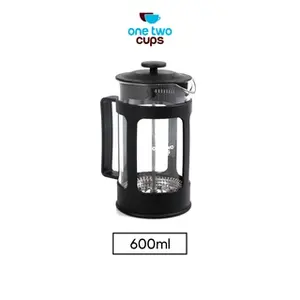 One Two Cups French Press Coffee Maker Pot 600ml