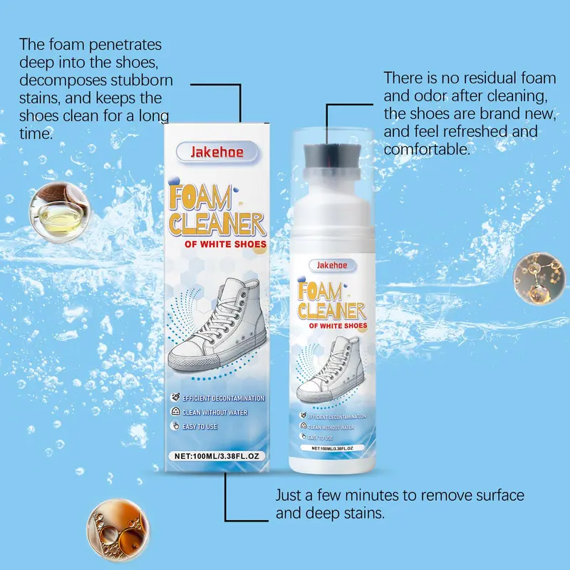Foam Cleaner for White Shoes,  1/2 Counts Shoe Cleaner with Brush, Household Cleaner for Daily Cleaning, Sneakers, Shoes, Home Care Supplies, Footwear 5