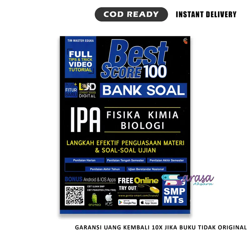 Buku Pelajaran SMP Best Score 100 Bank Soal IPA SMP MTS Kelas 7 8 9 ( Buku Materi dan Soal IPA ) 6