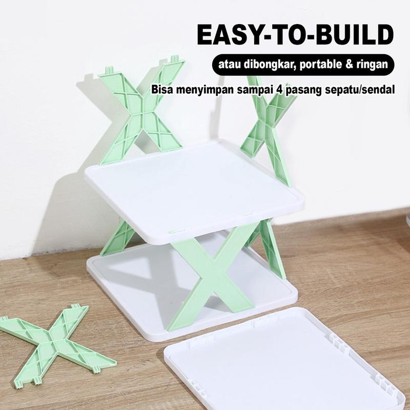 Rak Sepatu Plastik Minimalis X4 X5 X6 X7 Susun Tempat Sepatu Sandal Serbaguna 5