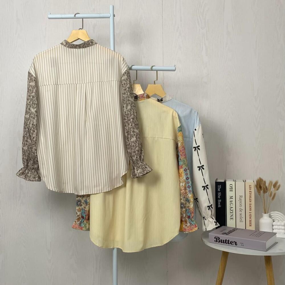 [ready stock]Asaya Korean style colorful plaid fashion casual shirt