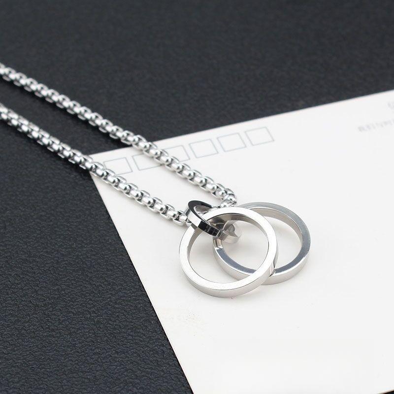 Product Introduction of Minority Fashion Ring Necklace Men's Ins Necklace Extended Sweater Chain Necklace Sweater Chain Long 18