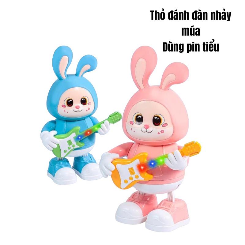 Đồ Chơi Thỏ Đánh Đàn Ghi Ta Nhảy Múa Chạy Bằng Pin Vui Nhộn Cho Bé Trai Gái Dễ Thương 