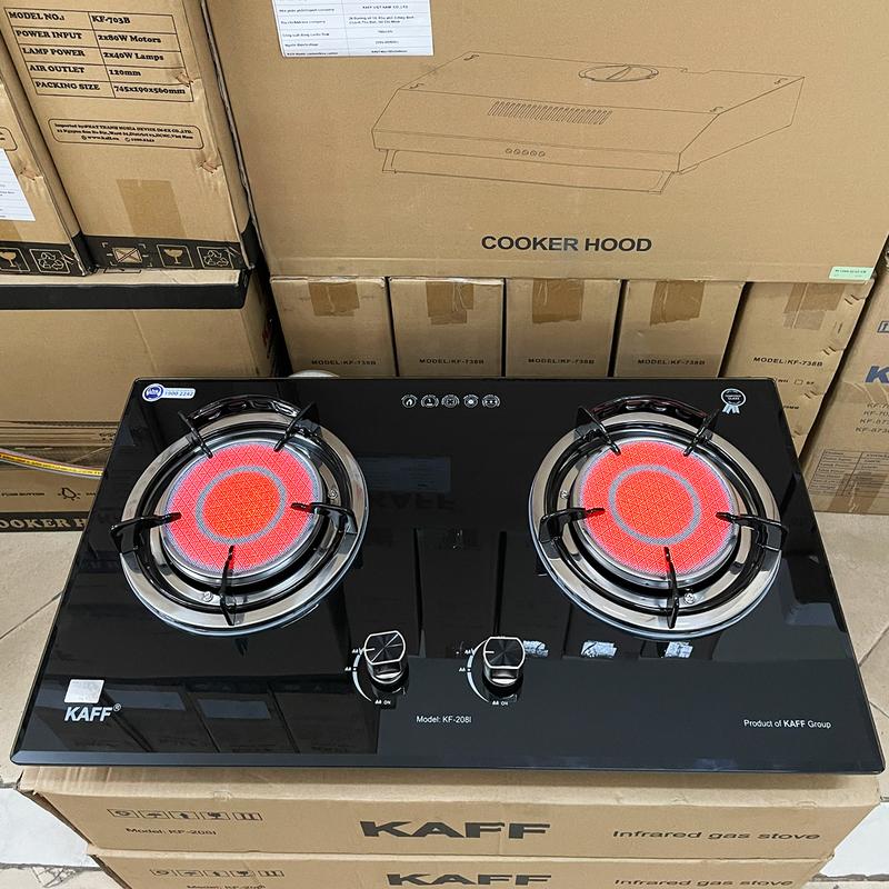 Bếp gas âm hồng ngoại KAFF KF-208I - Đầu đốt lớn 155mm, 2 vòng nhiệt - Bảo hành chính hãng 03 năm