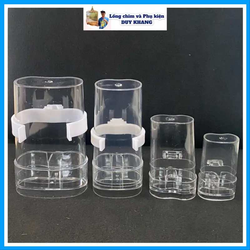 Cóng nước nhựa meka đựng nước uống cho chim 4 size lớn nhỏ - phụ kiện lồng chim Duy Khang 0