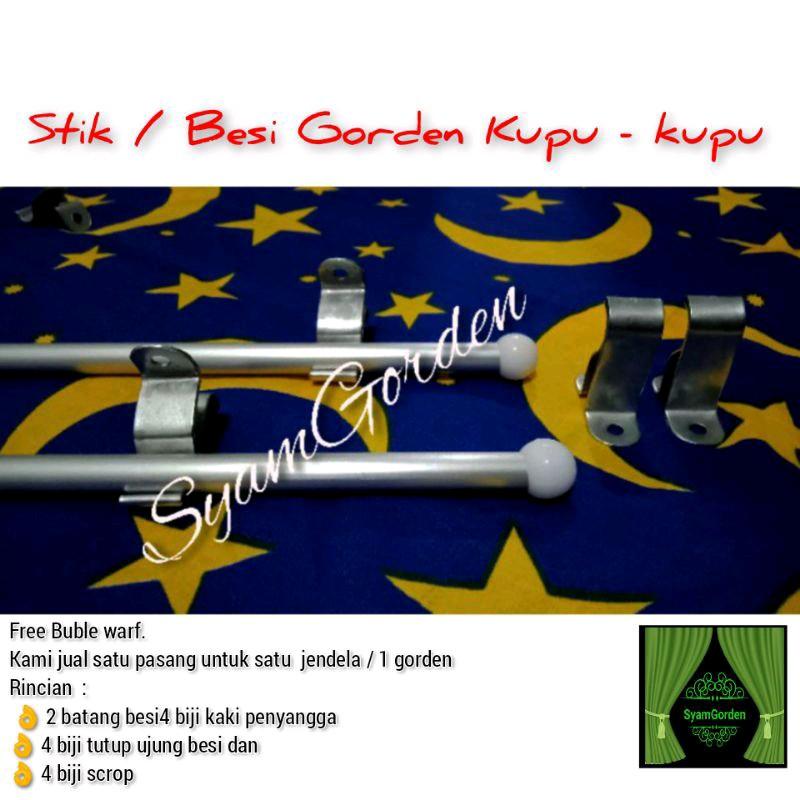Gorden kupu kupu jendela Minimalis aestetic premium satu paket dengan stik Dekorasi 8