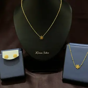Kalung Gelang dan Anting Daisy Mata Chiara Desain Cantik Bunga Anggun Kirana Sellero