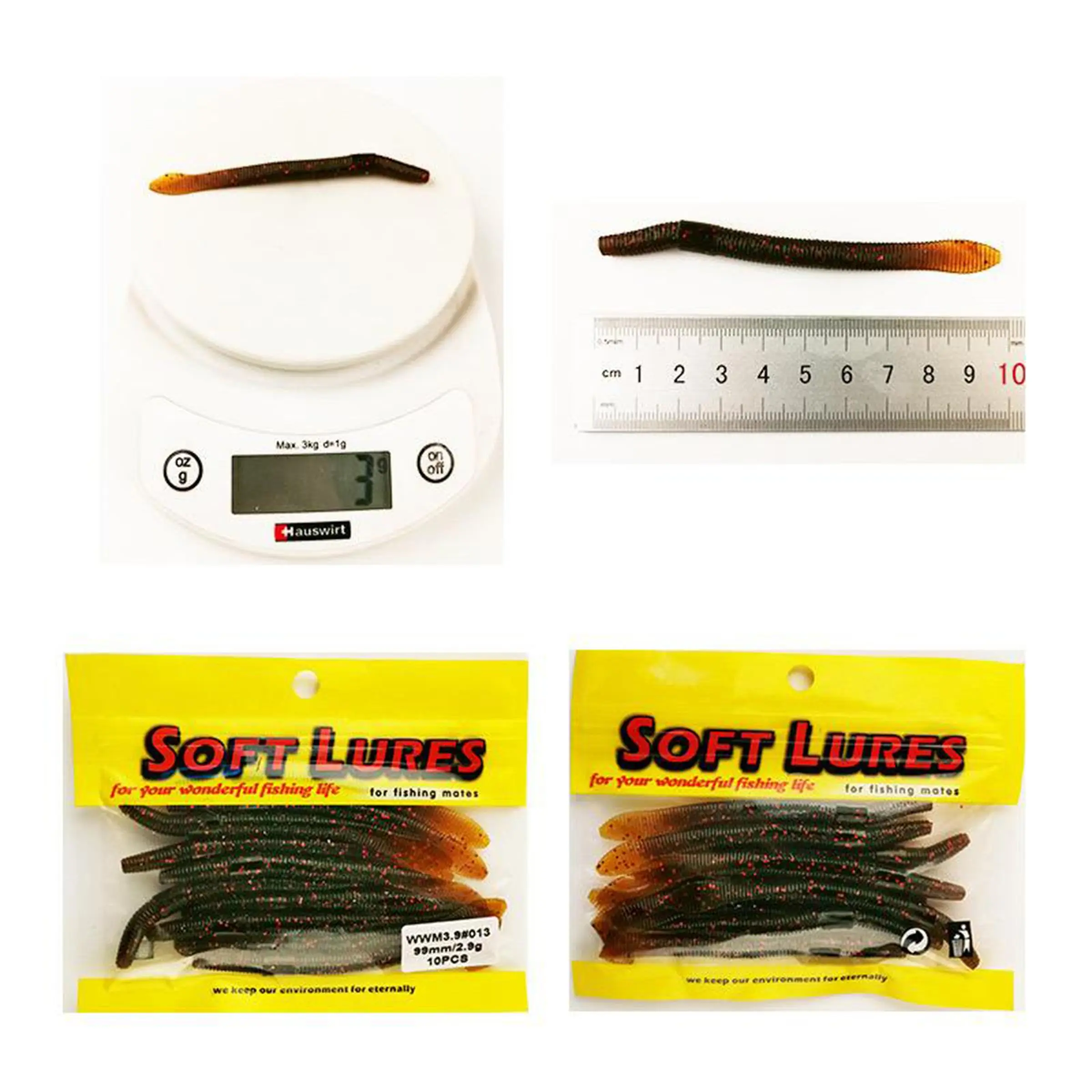 Artificial Fishing Lure, 10pcs Soft Fishing Bait with Salt, Fishing Accessories for Outdoor Fishing, Fishing Supplies