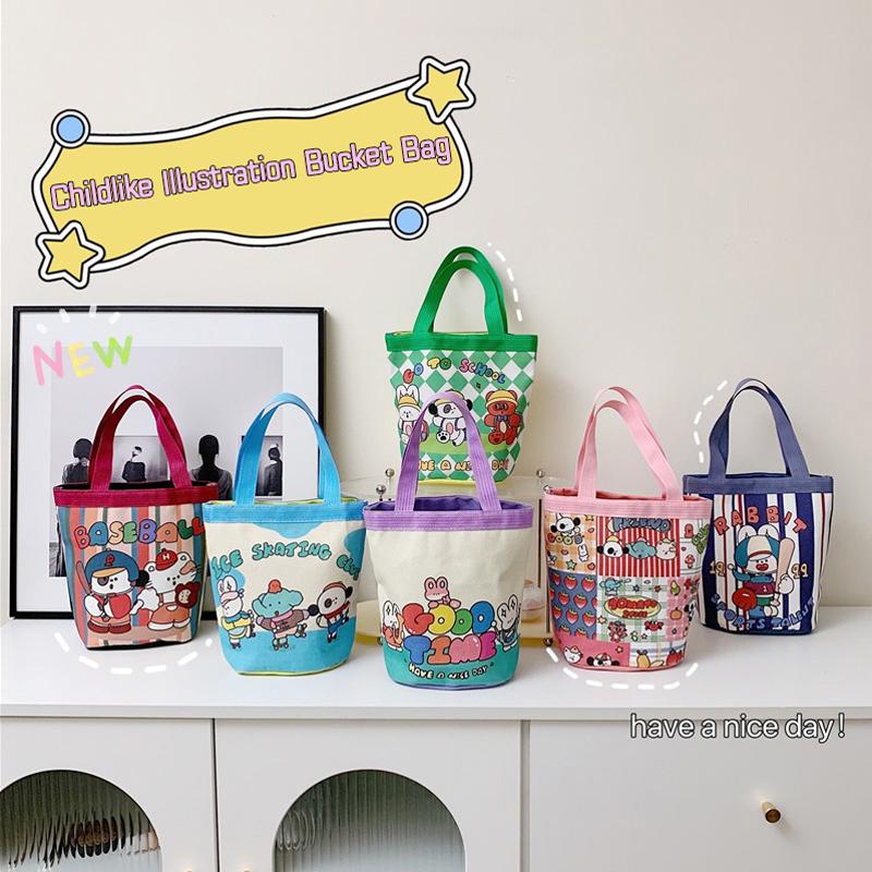 Product Introduction of Túi Bucket Vải Bố, Phong Cách Thường Ngày Tote, Dành Cho Nữ, In Hình Hoạt Hình, Túi Ăn Trưa, Túi Mua Sắm, Túi Đi Học 14