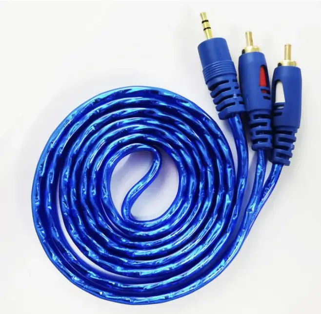 Heavy Duty 3.5mm Jack Plug Male to 2 RCA Stereo AUX Audio Cable Line 1.5m/3m/5m/10m [tested before ship out] Accessory Multicolor