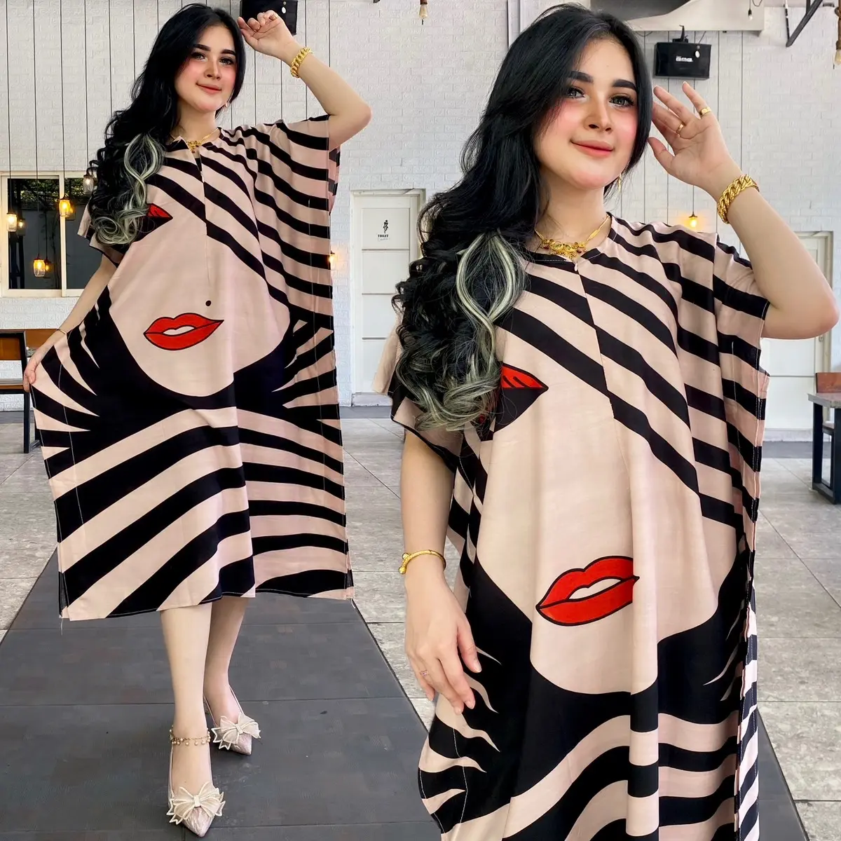 Lowo mega Ld 120 pj 115 busui resleting depan Santai Santai Rayon Wanita