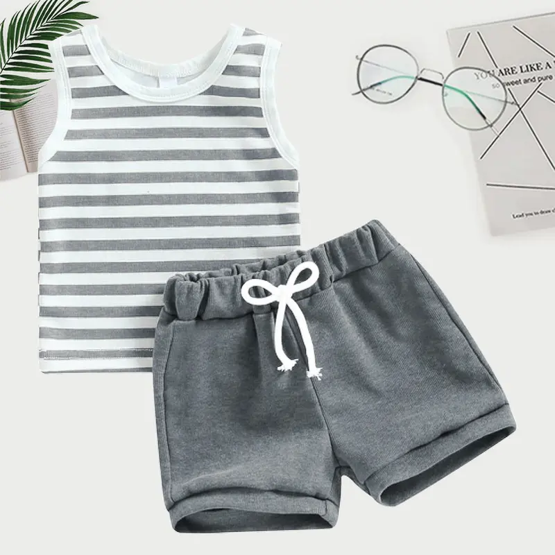 LOLEE - Setelan Singlet Anak Salur somi Unisex 1