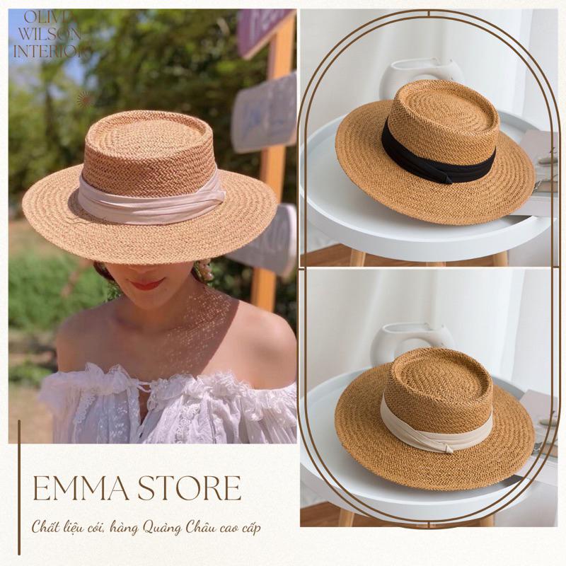 Mũ Cói đi biển Gaucho Panama cao cấp chất liệu cói tự nhiên viền trắng đen Nón cói hotrend đóng thùng to giữ form nón