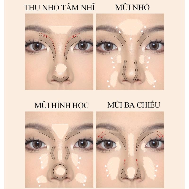 [Y232] Bảng Phấn Bắt Sáng Và Tạo Khối VEECCI - Tích hợp má hồng - Chống Nước, Lâu Trôi 8
