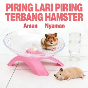 Roda Putar Hamster UFO Jumbo 25cm, Kincir Olahraga Berbintang untuk Hamster Syrian, Roborovski, dan Campbell, Mainan Roda Lari Besar Aman & Tahan Lengkap Dengan Bantuan Kabel 100cm