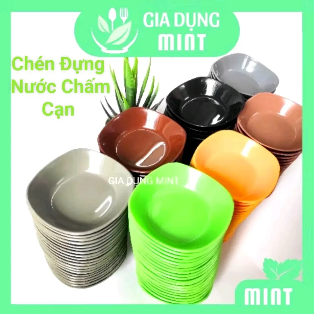Combo 20 Chén chấm vuông mini nhựa PP cao cấp đựng muối,gia vị.