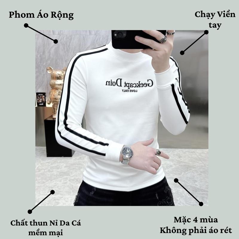 Áo thun sweater nam nữ tay dài mẫu đẹp vải nỉ da cá 4 mùa  Menswear Thun Hoodie Dài Tay 0