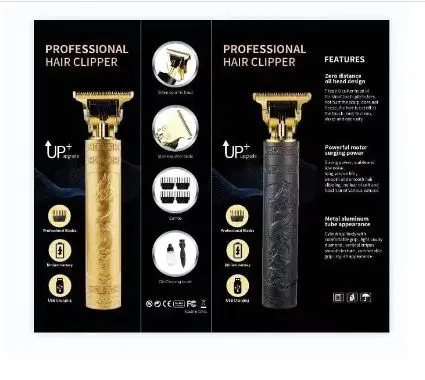 Alat Cukur Rambut Elektrik, Cukur Jenggot,Hair Clipper Trimmer, USB Rechargeable Razor,Penata Untuk Pria Portable mini Bentuk Naga EMAS GOLD  HITAM FREE Sisir SASAK  + OIL !! SUPER TAJAM  Mesin Kumis 1