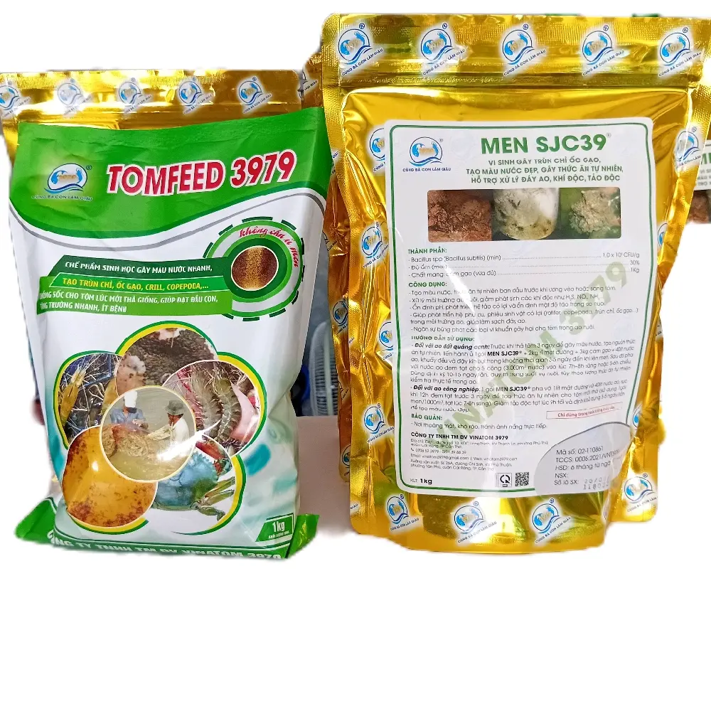Tomfeed3979+Sjc39 Bộ đôi gây mồi_ tạo màu nước đẹp_Hỗ trợ xử lý đáy ao_ giúp đạt đầu con tăng trưởng nhanh cho tôm