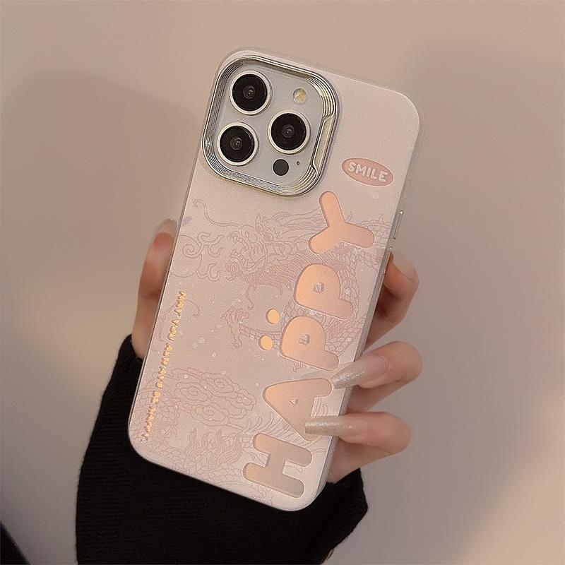 Product Introduction of Couple Laser Dragon Pattern English for 14promax Phone Case Iphone16 Electroplating Protector Cover Protector Cover Casing Shockproof Protective 7