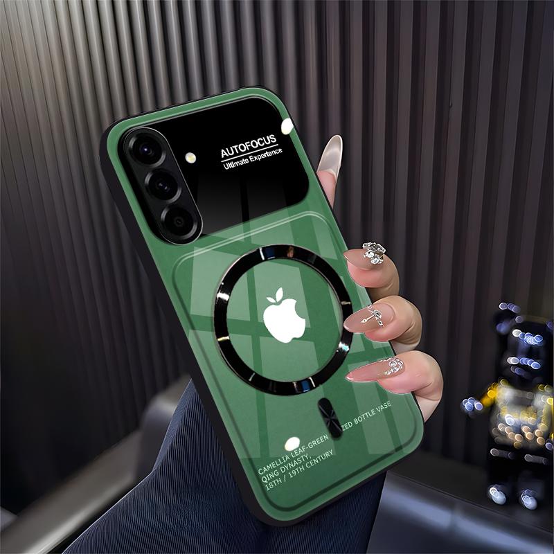 Cocok untuk casing ponsel  Galaxy A56 Casing ponsel anti jatuh dengan ikon gradien magnetik kaca baru-BLK