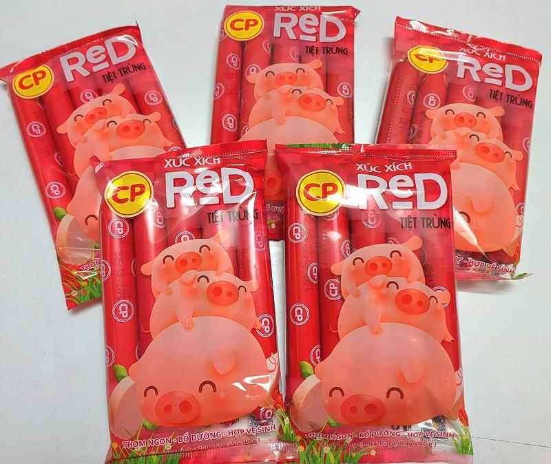 Set 5 gói xúc xích tiệt trùng cây lớn CP mỗi gói 200g
