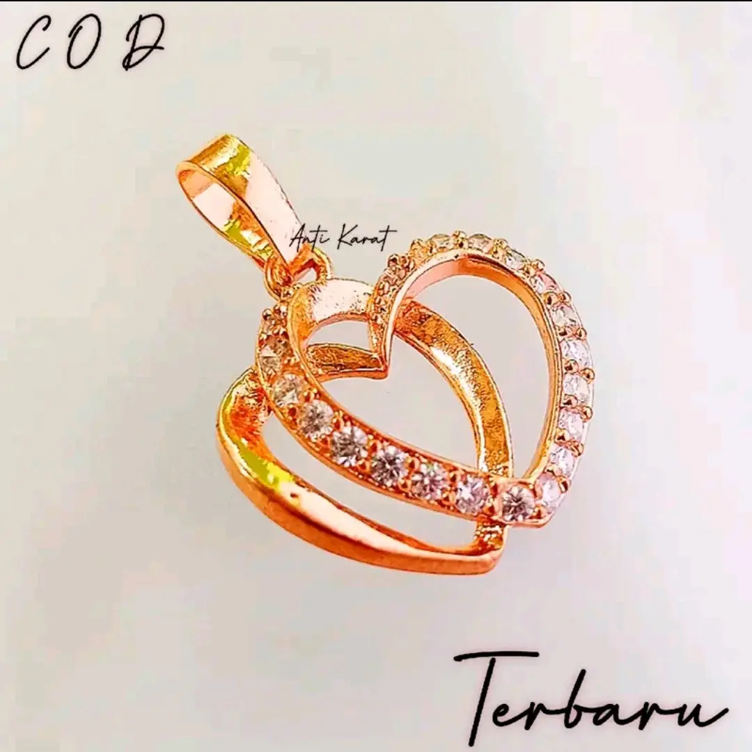 Liontin Love Permata Gandengan Terbaru Anti Karat Fashion Perempuan