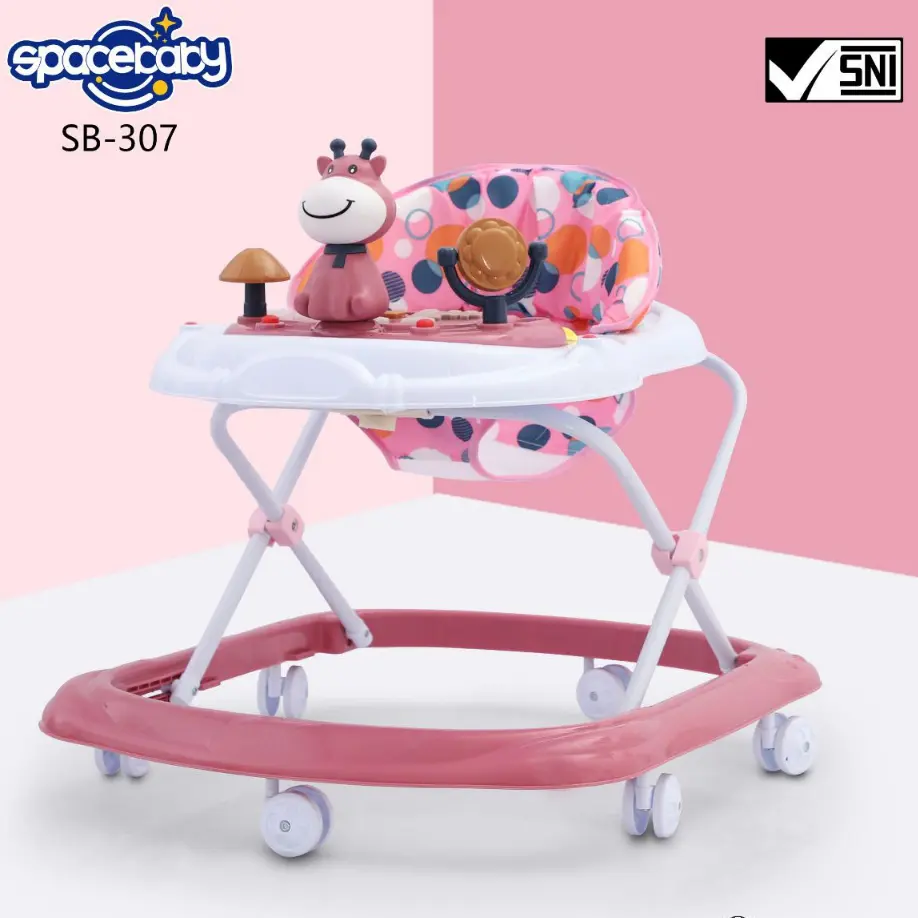 Spacebaby SB307 Baby Walker 2in1 Mainan Karakter Keledai Musik n Lampu