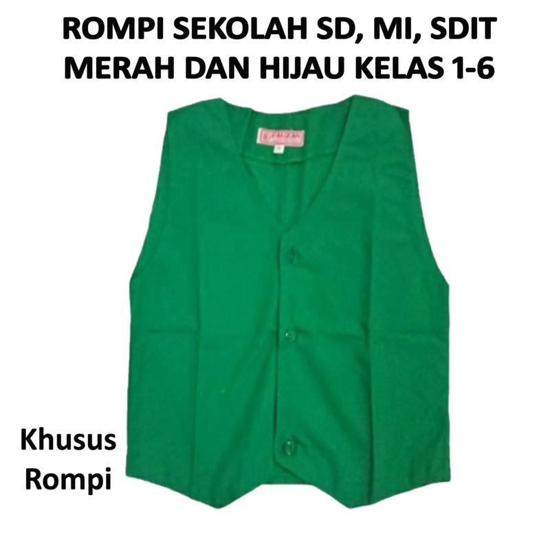 Baju Rompi Sekolah SD-MI-SDIT Warna Merah dan Hijau Kelas 1-6 6
