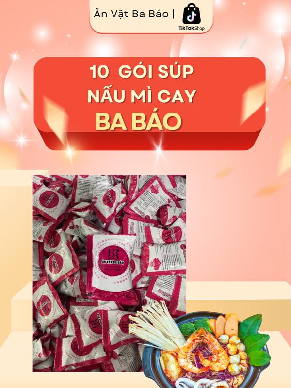 Set 10 gói súp gia vị mì cay cốt pha sẵn Ăn Vặt Ba Báo  Food Miến