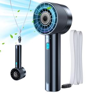 Portable Handheld Fan, USB Rechargeable 4 Speed High Velocity Personal Fan, Mini Handheld Turbo Fan for Travel, Beach, Trip, School