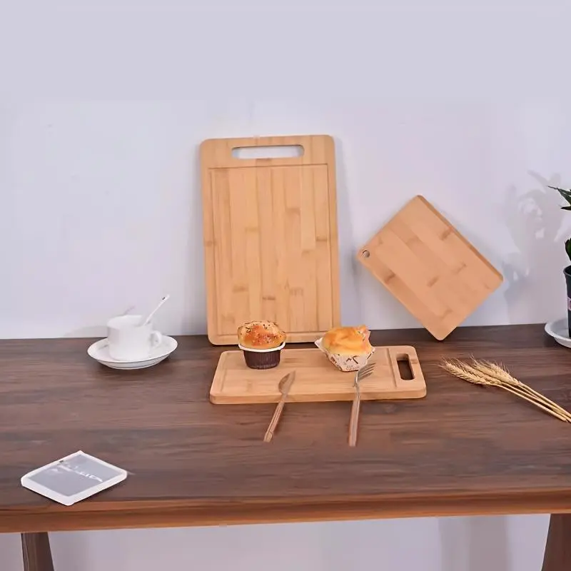 Wooden Cutting Board, 1 Count Chopping Board with Juice Groove, Durable Kitchen Cutting Board for Fruit, Vegetable, Meat, Kitchenware 3