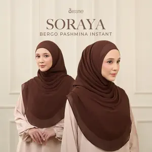Terbaik  Soraya Bergo pashmina instant - Hijab Bergo Ceruty Premium  Terkini