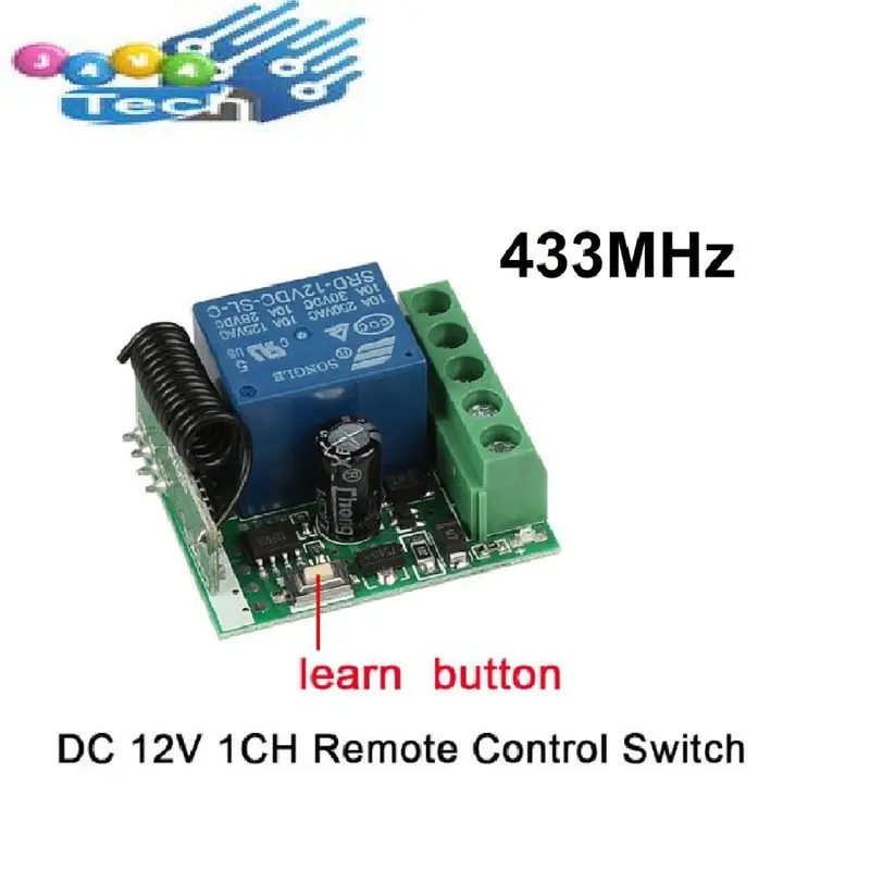 Modul Kontrol Relay 1ch 433MHz DC 12V 10A Remote Control Switch 1