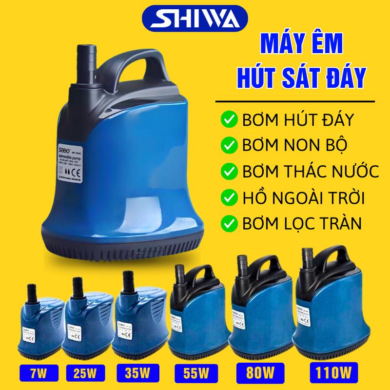 Máy Bơm Chìm Hút Đáy Bể Cá SOBO 7w 25w 35w 55w 110w - Máy Bơm Lọc Nước Cho Hồ Cá, Hút Cặn, Làm Thác Nước, Bơm Thay-Xả Nước SHIWA