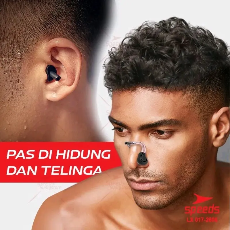 SPEEDS Penutup Hidung Renang Klip Penutup Hidung dan Telinga Berenang Snorkeling LX 017-2606