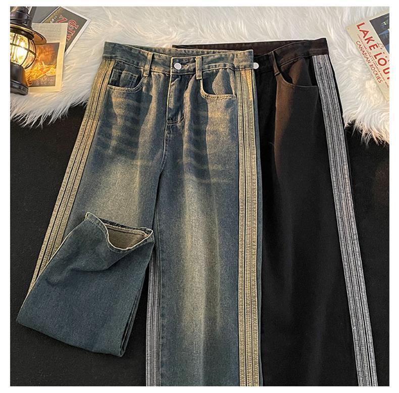 Product Introduction of Quần Dài Denim, Huimo, Phong Cách Mỹ, Đường May Bên Hông Làm Cũ, Khâu Sọc, Kiểu Cleanfit, Dáng Rộng Mùa Thu, Quần Ống Rộng, Dành Cho Nam 11