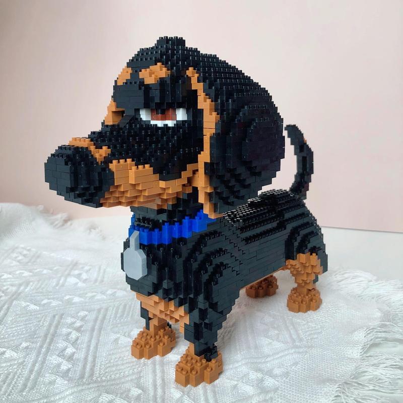 Cartoon Dog Building Blocks Toy, 1 Set Creative Model Desktop Ornament, Educational Assembly Toy for Adults and Kids, Building Sets, Gift for Her, Men's Gift 4