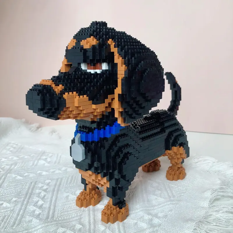 Cartoon Dog Building Blocks Toy, 1 Set Creative Model Desktop Ornament, Educational Assembly Toy for Adults and Kids, Building Sets, Gift for Her, Men's Gift 3