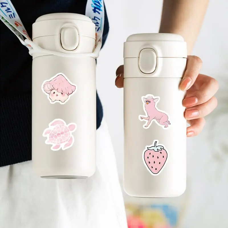 100pcs Pink Cute and Warm Style Sticker Packs for Phone Skateboard Motorcycles Laptop Luggage Bike Notebook Decoration Water Cup Guitar Notebook Book Creative Diy 7