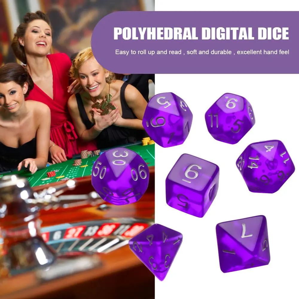 7Pcs/Set Multicolor For TRPG DND Party Supplies Leisure Entertainment Toys Board Game Dice Set Game Accessory