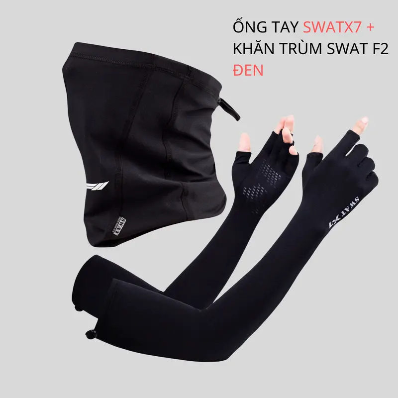 Combo Khăn SWAT F2, Ống Tay Swat Thể Thao Chống Nắng, Co Giãn, Thoáng Mát Và Thoải Mái - khan trumdau Sports Gloves Thun mask gym trumninja Tập Thể Dục phukien thethao unisex thoáng khí 1