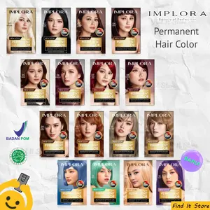 Find It Store - Implora Permanent Hair Color | Cat / Pewarna Rambut | BPOM Original Black Blonde Brown Coffee Dark Red Violet Wine Burgundy Dye Tosca Kopi