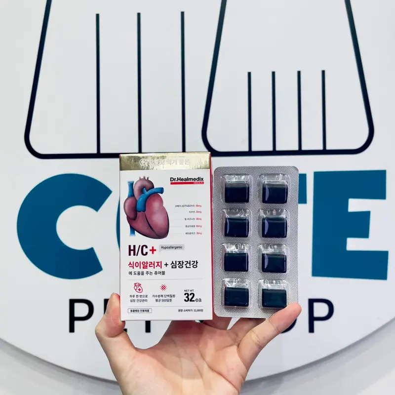 1Viên Uống Hỗ Trợ Sức Khỏe Tim Mạch cho chó mèo DR.HEALMEDIX CHEWABLE H/C