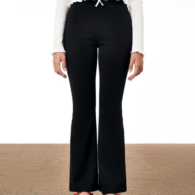 DOTTIE - Quần thun ống loe nữ - Đen - Q0244 - quần ống loe