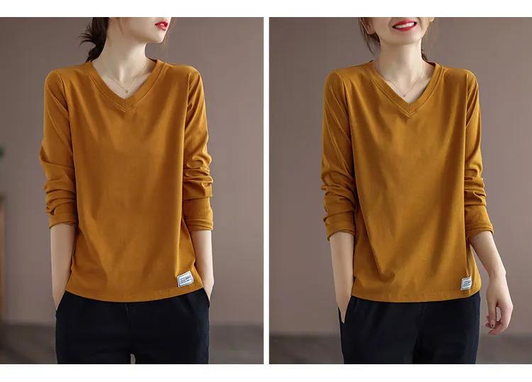 Product Introduction of Áo Phông Cho Phụ Nữ Trung Niên Và Cao Tuổi, Cổ Chữ V, Áo Sơ Mi Dài Tay, Cỡ Lớn, Dáng Rộng Vừa Vặn, In Hình, Áo Chui Đầu, Áo Phông Ngoại Cỡ Women Shirt 14