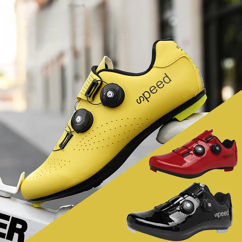 Couple Mountain Bike Riding Shoes Men and Women Non-Lock Non-Slip Cycling Shoes Road Bike Non-Leather Lock Shoes